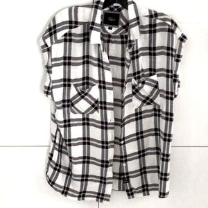 Rails Black and White Checkered Button Down Shirt